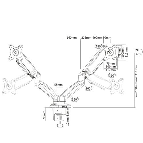 Monitor Arm - Dual - Purpleark